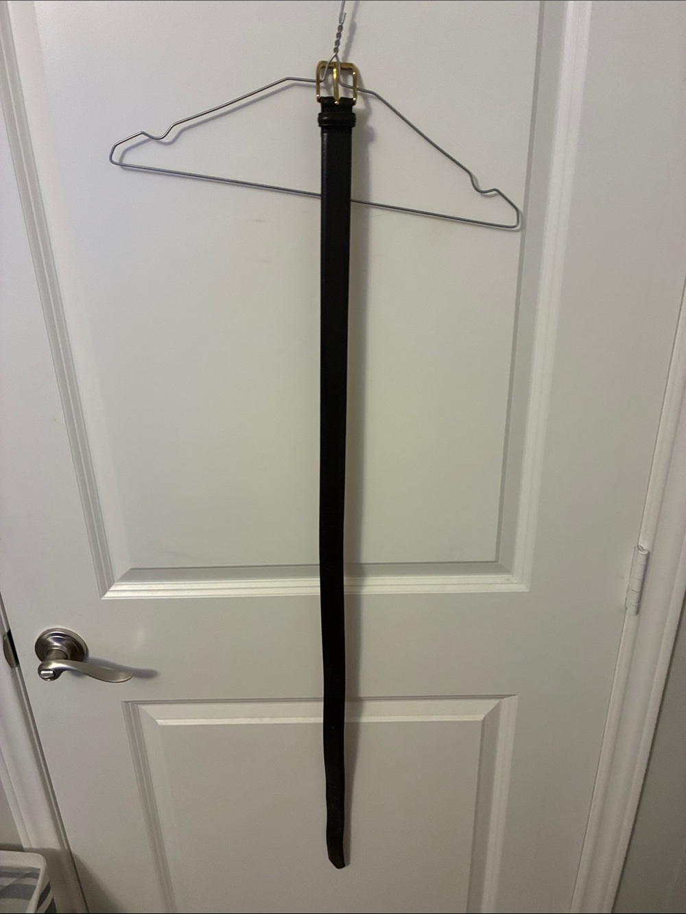 Coach brown Leather Hook Belt with Gold Buckle